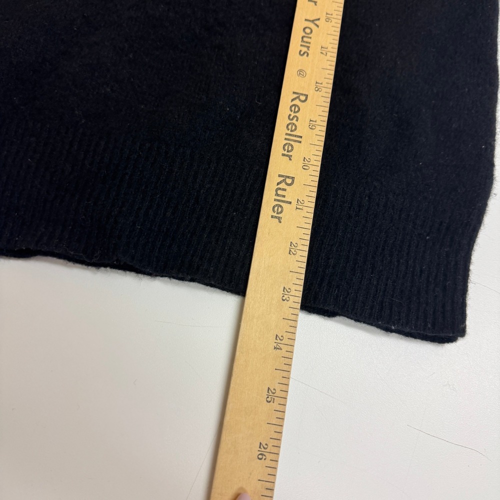 Polo Ralph Lauren Sweater Womens Large Black Lambs Wool V Neck Red Pony Logo - Picture 5 of 6